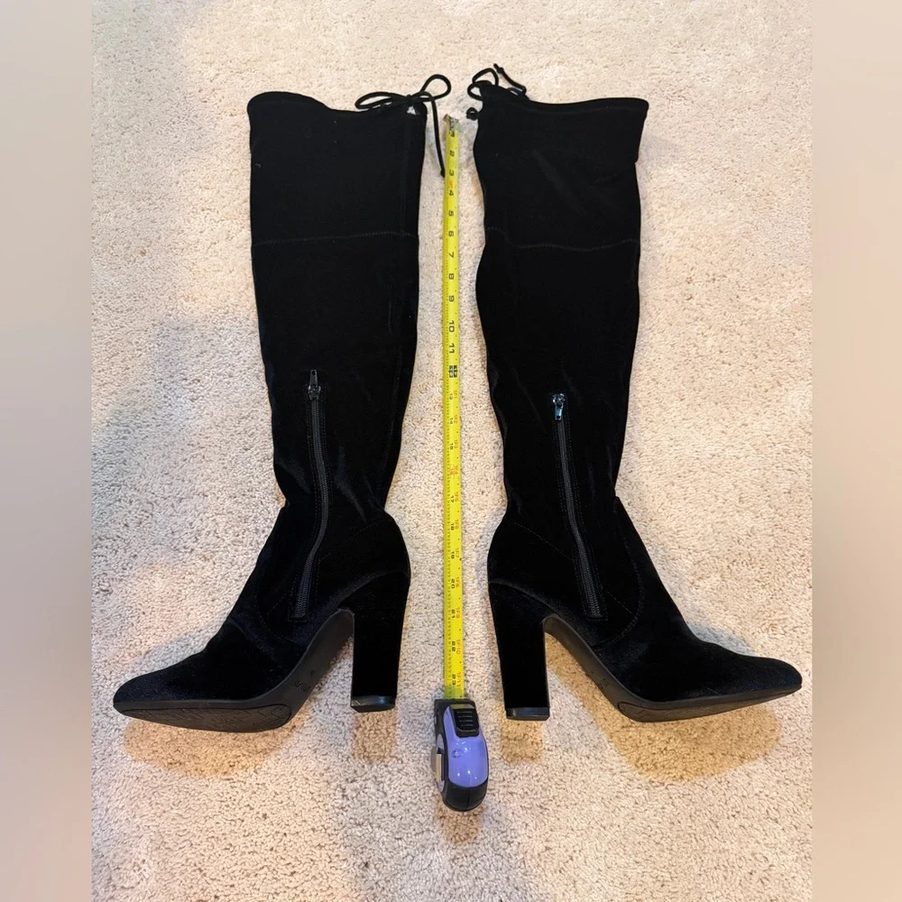Black Velvet Over the Knee High UNISA Women's High Heel Boots Size 7